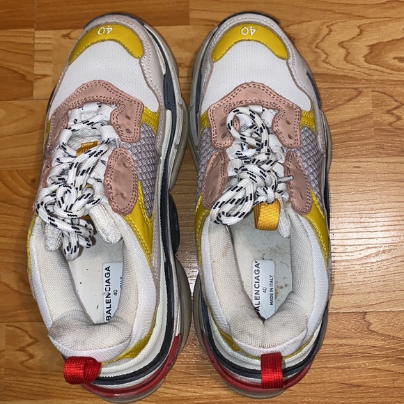 Balenciaga Triple S Cream Yellow (Red) Womens Sneaker - Picture 9 of 9